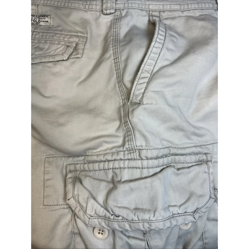 Polo RL Gellar Fatigue Cargo Shorts 42 Gray Heavyweight Military Utility Prep